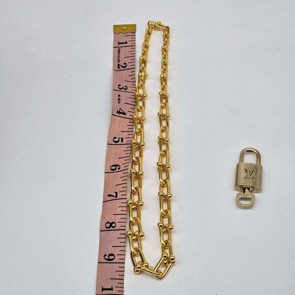 Auth Louis Vuitton Lock & Key w/Unbranded 925 Pure Silver Gold Plated Necklace - Picture 9 of 16